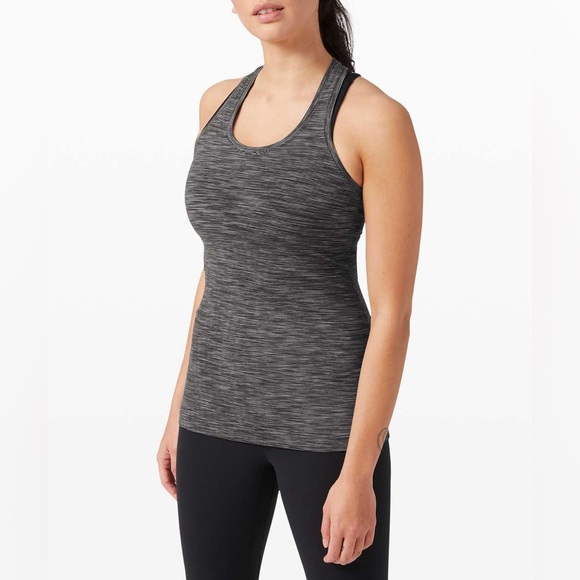 Lululemon Cool Racerback Wee Are From Space Dark Carbon Ice Grey - Size 4 - Picture 1 of 5